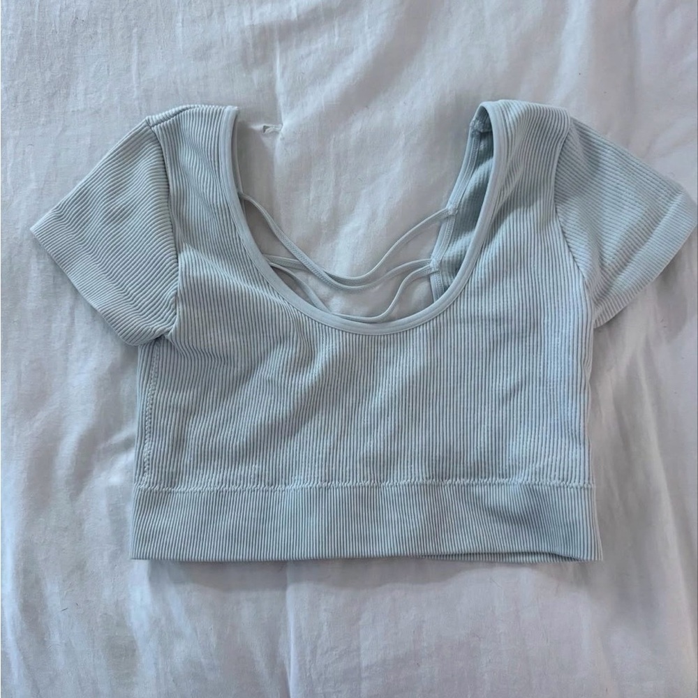White Ribbed Women's Top